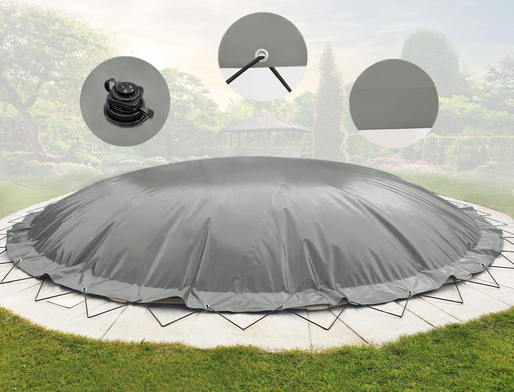 Couverture de piscine gonflable ronde AirDeluxe