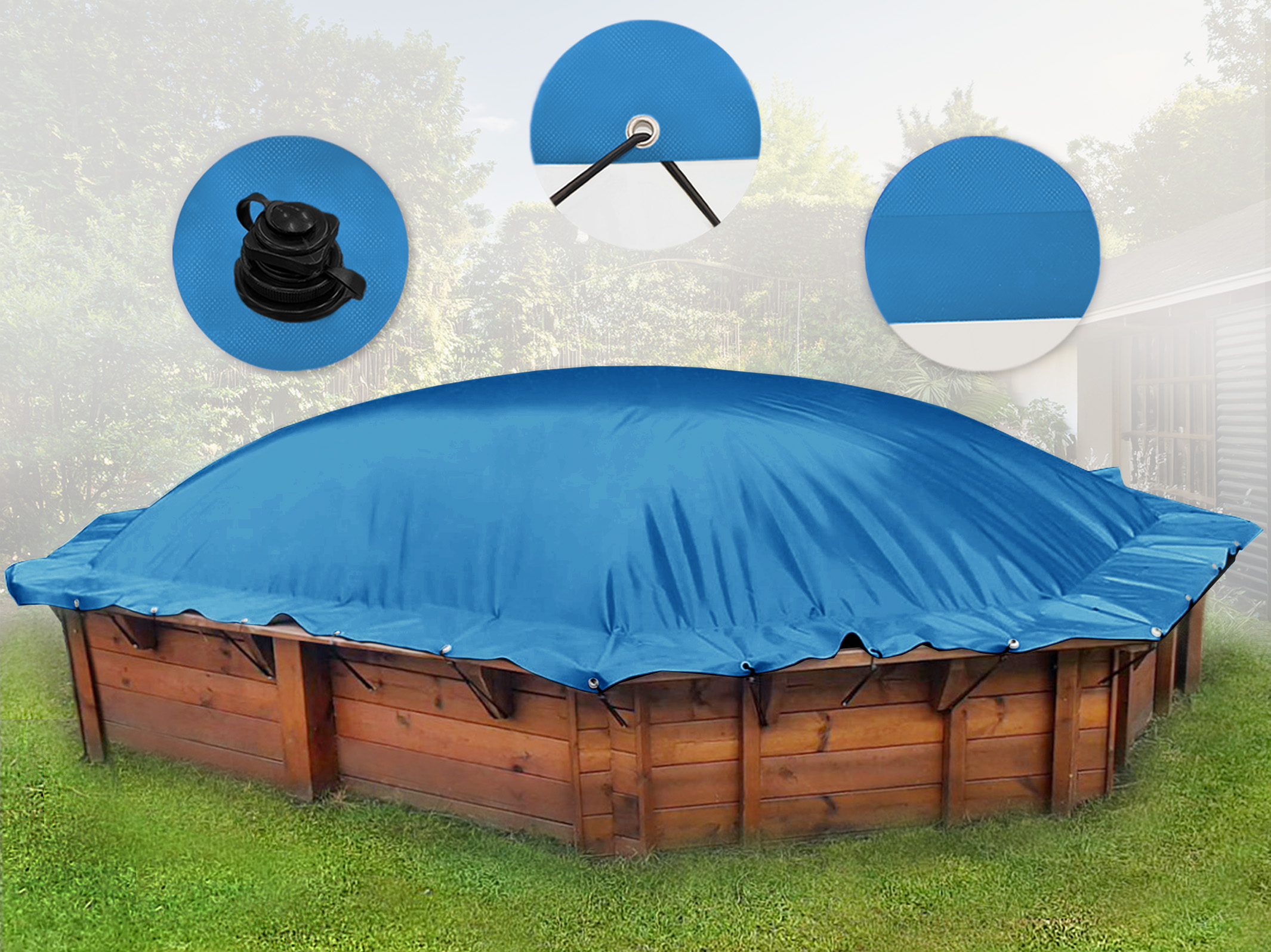 Couverture de piscine gonflable octogonale AirDeluxe