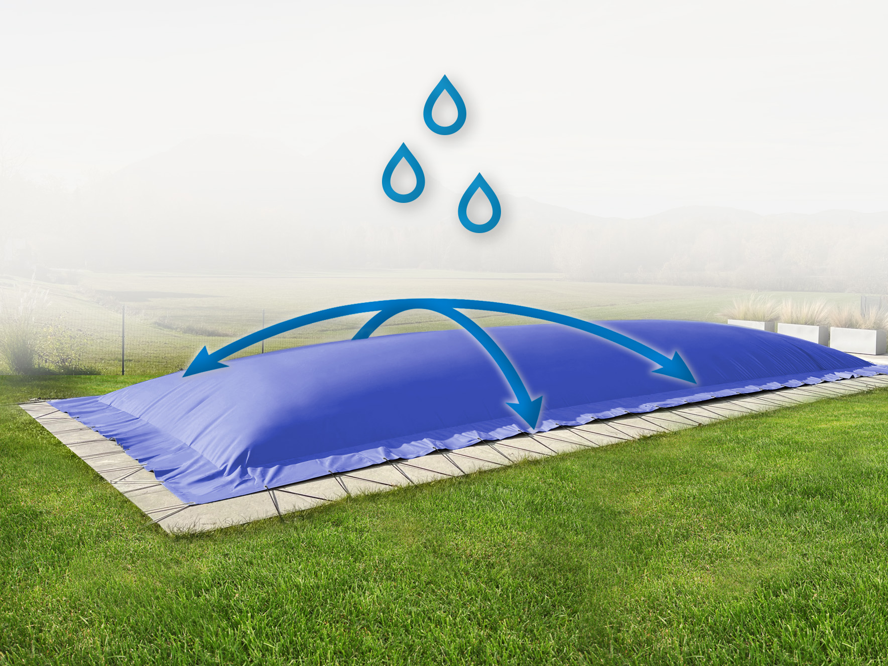 Couverture de piscine gonflable rectangulaire AirDeluxe