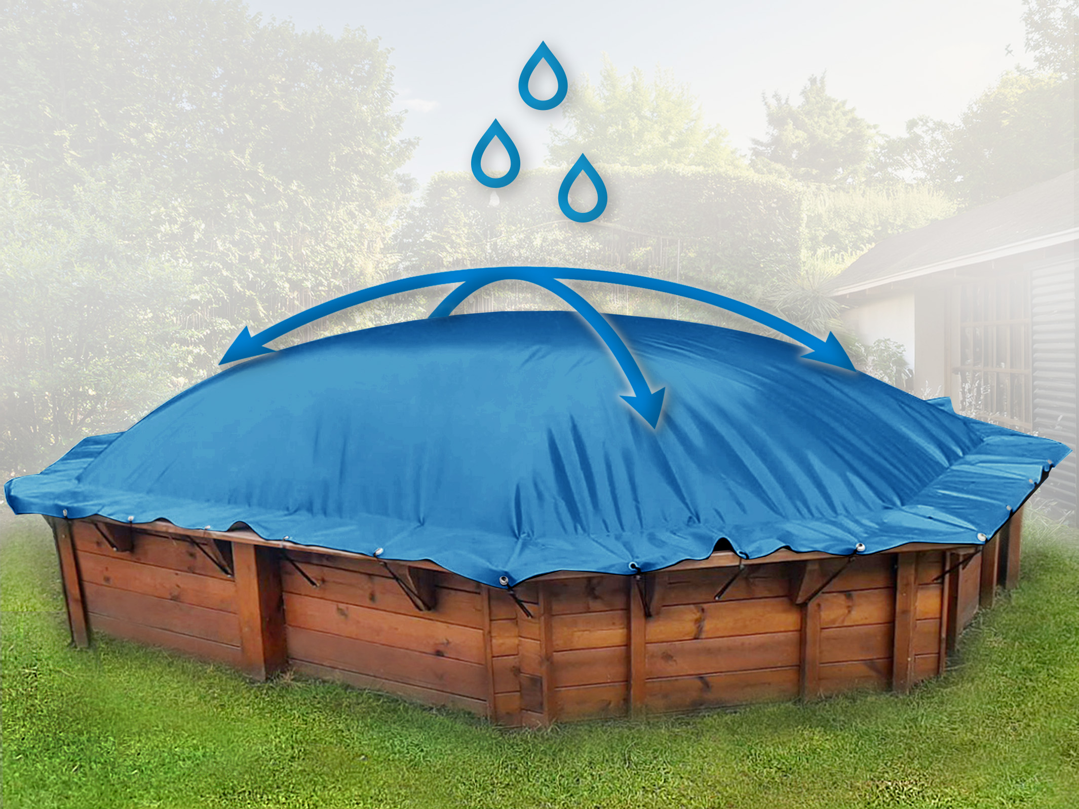 Couverture de piscine gonflable octogonale AirDeluxe